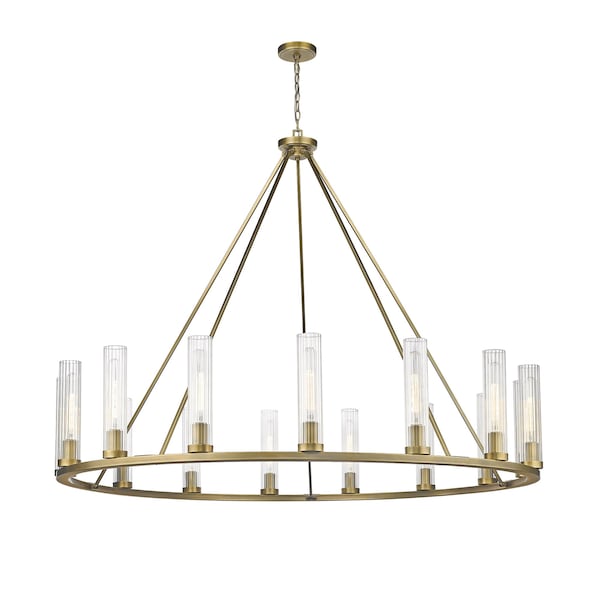 Z-Lite Beau 15 Light Chandelier, Rubbed Brass & Clear 3031-15RB - main